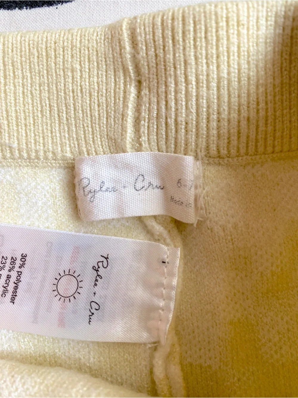 Rylee + Cru girls 6-7yr  Butter Yellow checkerboard set